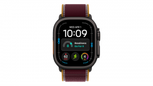 Smartwatch Apple Watch Ultra 4 GPS + Cellular, koperta 49 mm z tytanu w kolorze czarnym, opaska Trail w kolorze burgund - rozmiar S/M - MJC34QP/A