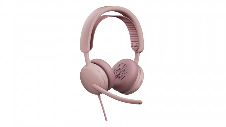 Słuchawki przewodowe Logitech Zone Wired 2 MS Teams różowe - 981-001616