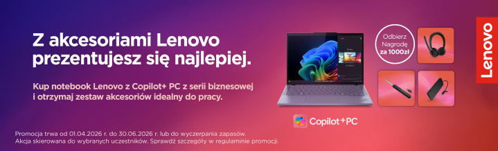 Z akcesoriami Lenovo prezentujesz się najlepiej. banner promo