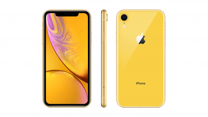 Smartfon Apple iPhone Xr Yellow - widok frontu i obudowy