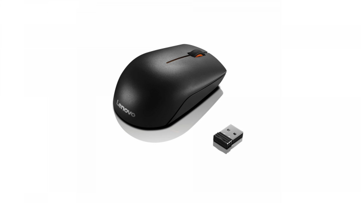 Mysz optyczna bezprzewodowa Lenovo 300 czarna GX30K79401 - widok prawej strony