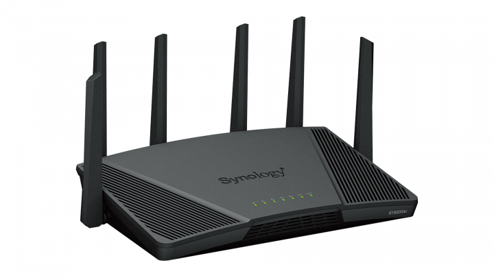 Router Synology RT6600ax - widok frontu lewej strony