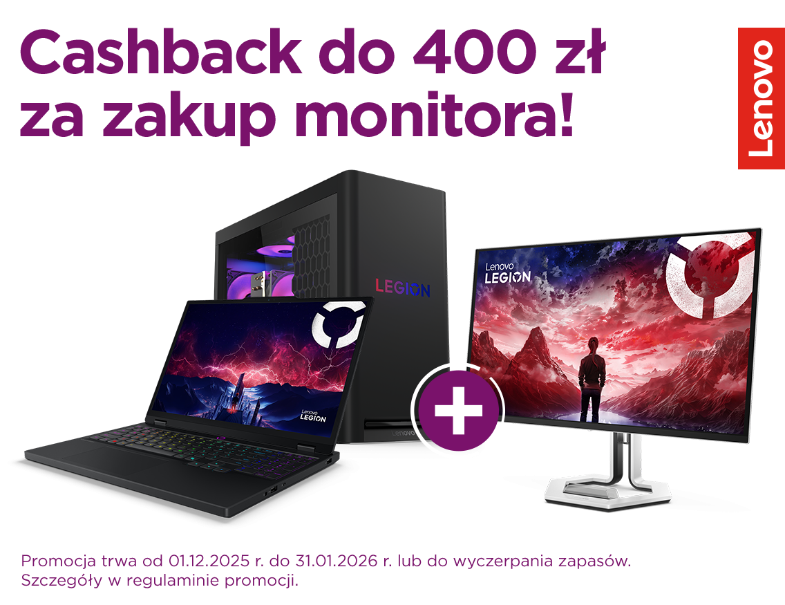 Cashback do 400 zł! Kup wybrany laptop lub komputer wraz z monitorem Lenovo i odbierz zwrot pieniędzy. 4