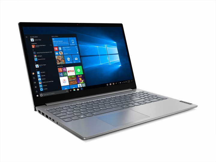 Laptop Lenovo ThinkBook 15-IML szary - widok frontu lewej strony