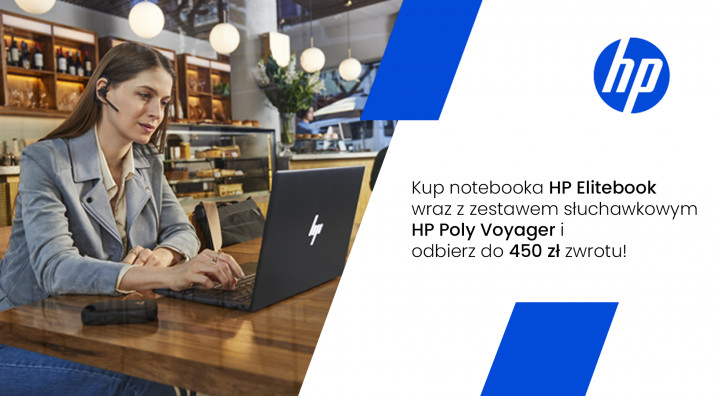 Kup notebooka HP EliteBook wraz z zestawem słuchawkowym HP Poly Voyager i odbierz do 450 zł zwrotu do lp