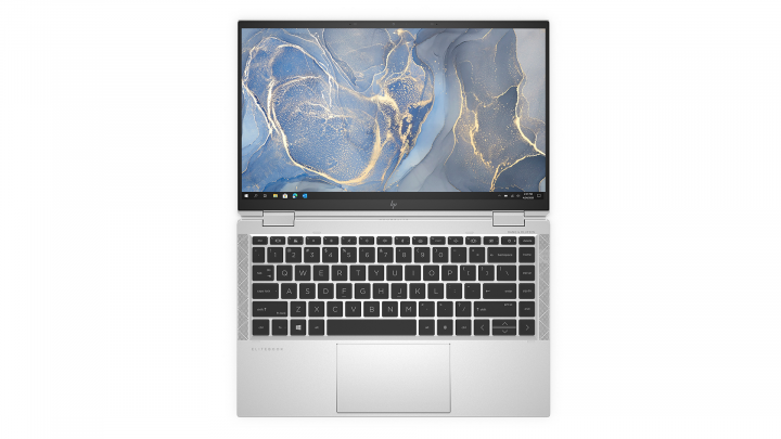 Laptop HP EliteBook x360 1040 G7 srebrny widok z góry