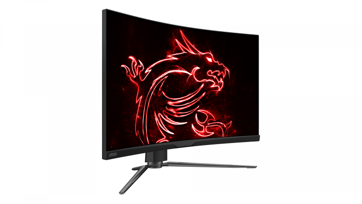 Monitor MSI MPG ARTYMIS 323CQR widok frontu lewej strony