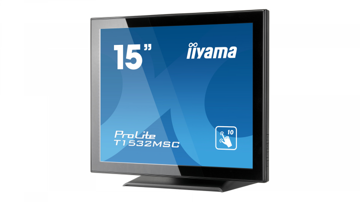 Monitor z dotykowym ekranem IIYAMA ProLite T1532MSC-B5AG - widok frontu prawej strony