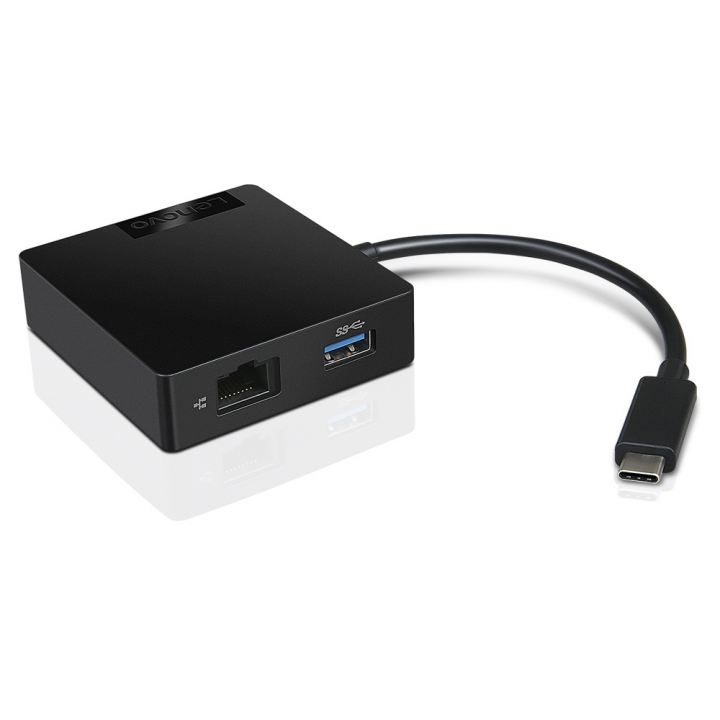 Adapter Lenovo USB C - Ethernet+HDMI+VGA+USB 4X90M60789 - widok tyłu