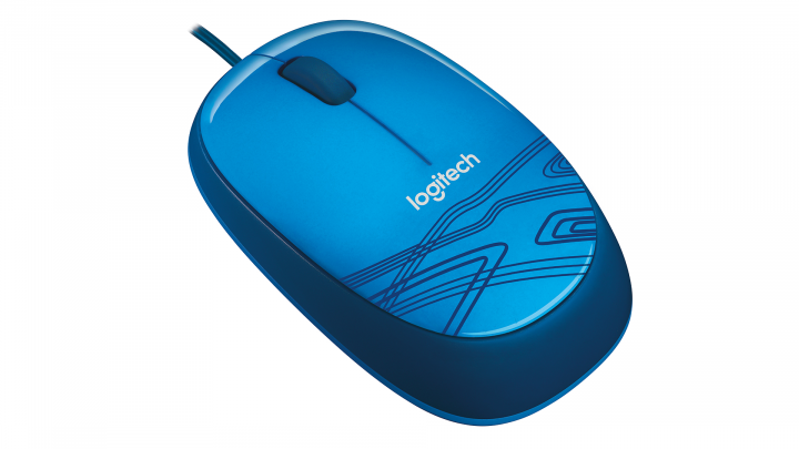 Mysz przewodowa Logitech M105 optyczna niebieska 910-003114 - widok z góry