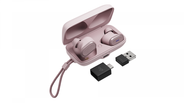 Słuchawki bezprzewodowe Logitech Zone True Wireless MS Teams różowe 985-001090