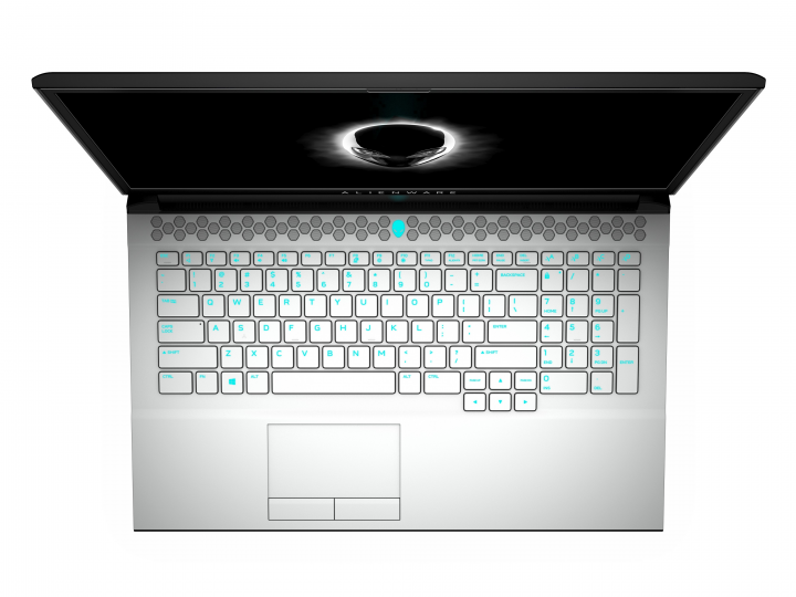 Laptop Dell Alienware Area-51m R2 srebrny - widok z góry