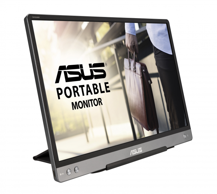 Monitor Asus MB14AC szary - widok frontu lewej strony