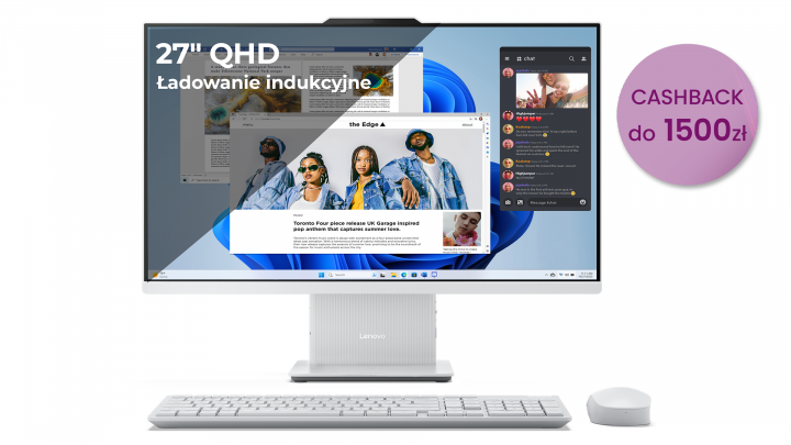 IdeaCentre 27IRH9 W11H Cloud Grey Wireless Charger (Wireless EOS Keyb+mouse) QHD Cashback 2