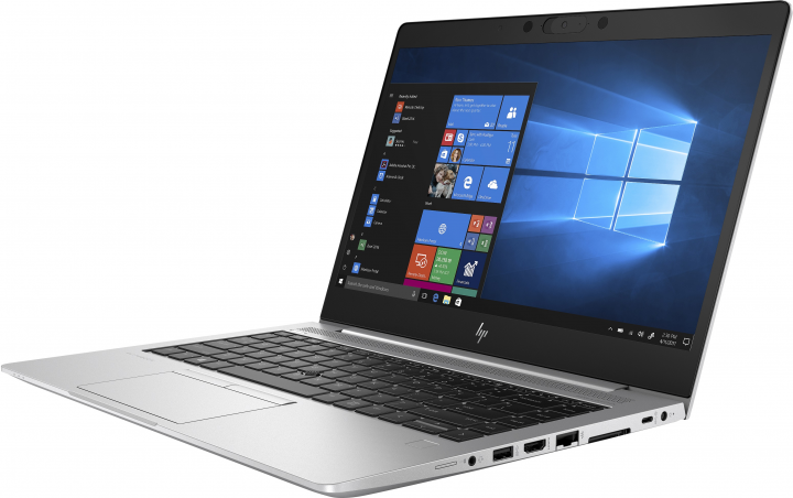 Laptop HP EliteBook 745 G6 srebrny - widok frontu prawej strony