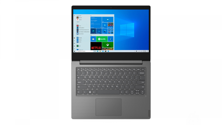 Laptop Lenovo Essential V14 IIL szary W10H widok z góry