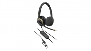 Słuchawki przewodowe HP Poly Mission 825 Stereo USB-C + Adapter USB-C/A - C01FCAA