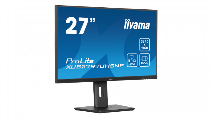 Monitor iiyama ProLite XUB2797UHSNP-B1 4K UHD 27 IPS 4ms USB-C Dock + Norton Small Business card 250G