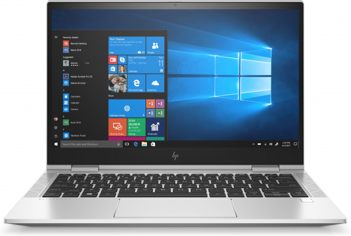 Laptop HP Elitebook x360 830 G7 srebrny - widok frontu