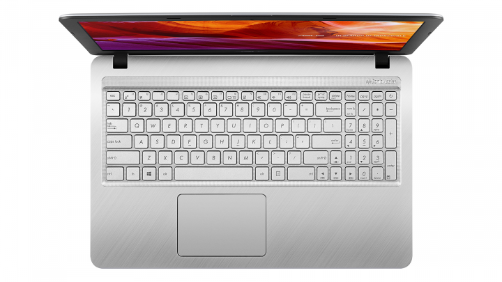 Laptop Asus VivoBook X543MA srebrny - widok z góry