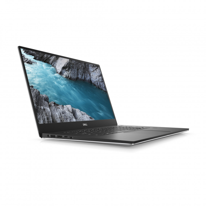 Laptop Dell XPS 15 9570 srebrny - widok frontu lewej strony