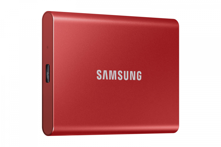 Dysk zewnętrzny SSD Samsung T7 USB 3.2 Czerwony - widok frontu v2