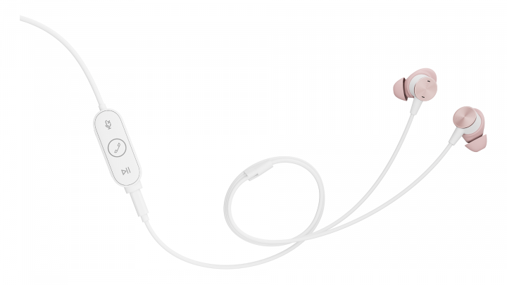 Słuchawki przewodowe Logitech Zone Wired Earbuds UC różowe 981-001135