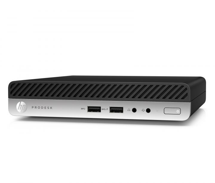 Komputer HP ProDesk 405 G4 Tiny - widok frontu prawej strony