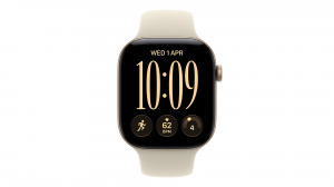 Smartwatch Apple Watch Series 12 GPS koperta 42 mm z aluminium w kolorze jasnego złota, pasek sportowy w kolorze piasek - rozmiar M/L - MJEE4MP/A