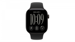 Smartwatch Apple Watch Series 12 GPS koperta 42 mm z aluminium w kolorze czarnym, pasek sportowy w kolorze czarnym - rozmiar M/L - MJEC4MP/A