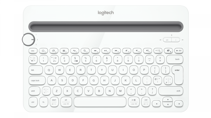 Klawiatura bezprzewodowa Logitech K480 biała 920-006367 - widok z góry 2