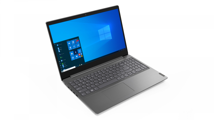 Laptop Lenovo Essential V15 IIL szary - widok frontu lewej strony