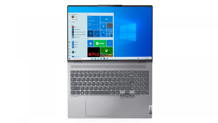 Laptop Lenovo ThinkBook 16p G2 W10H - przód widok z góry