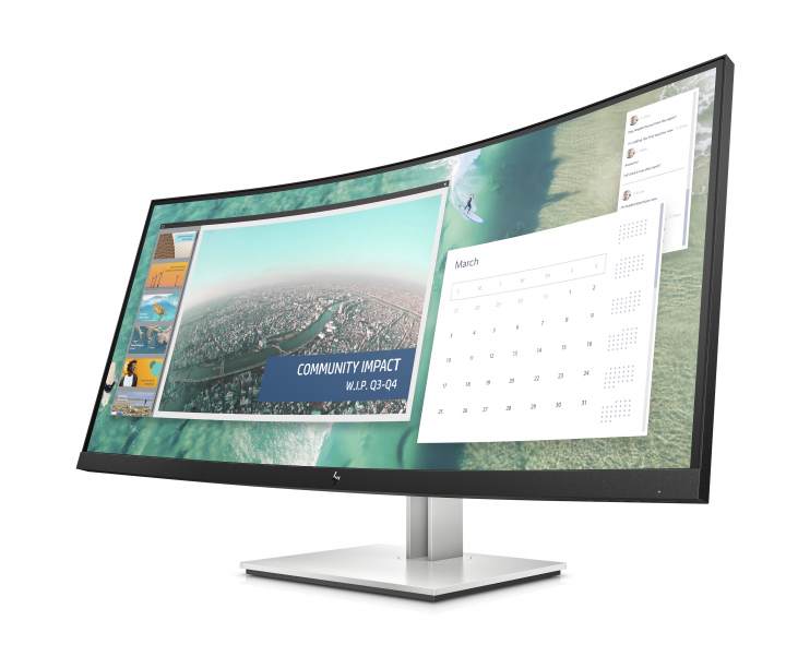 Monitor HP EliteDisplay E344c - widok frontu prawej strony