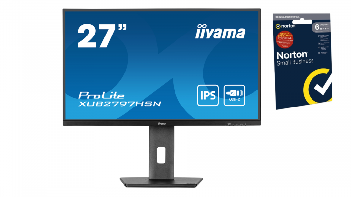 Monitor iiyama ProLite XUB2797HSN-B2 + Norton Small Business card 250G