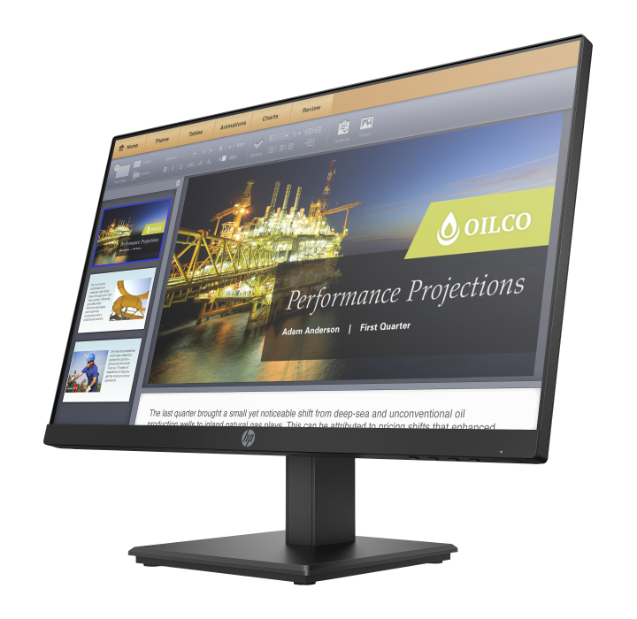 Monitor HP P224 czarny - widok frontu prawej strony