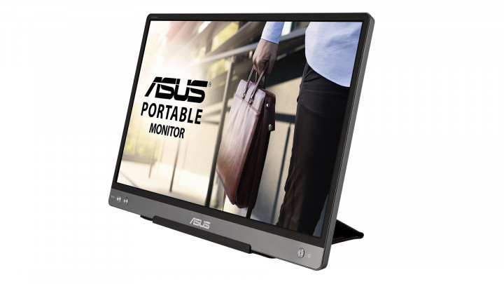 Monitor Asus MB14AC szary - widok frontu prawej strony