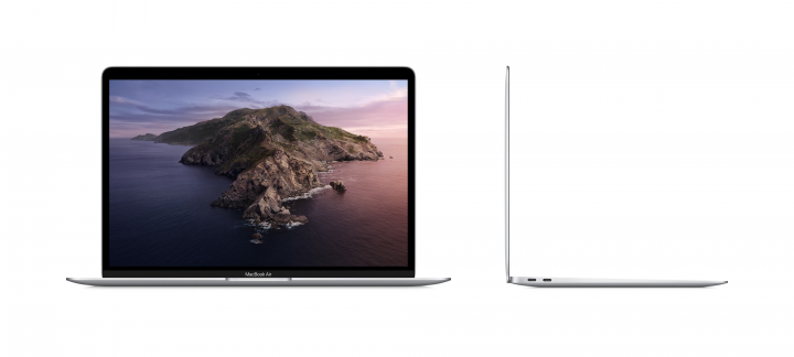 Laptop Apple MacBook Air srebrny - widok frontu lewej strony