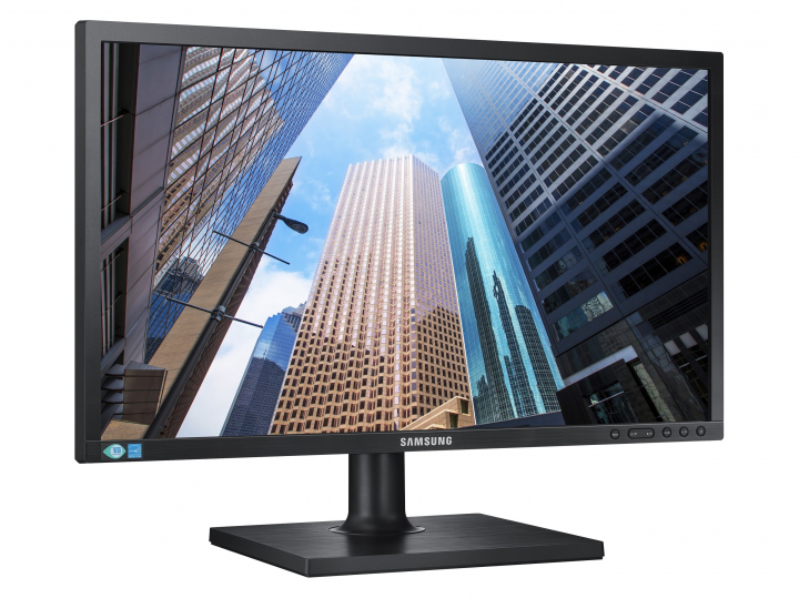 Monitor Samsung LS24E65UXWYEN - widok frontu lewej strony