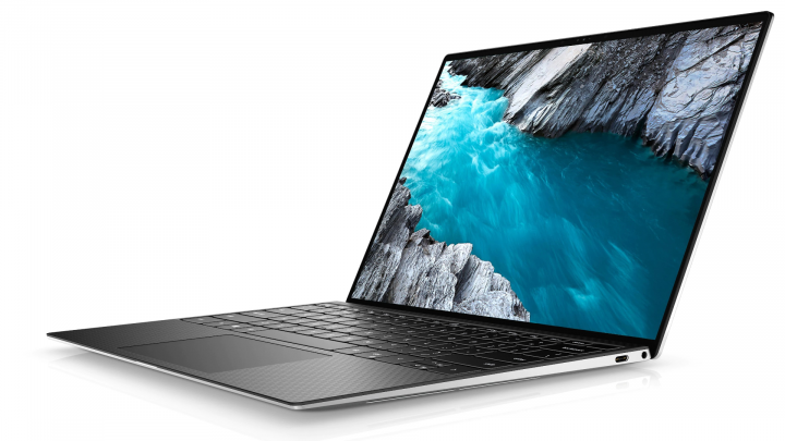 Laptop Dell XPS 13 9310 srebrno-czarny - widok frontu prawej strony