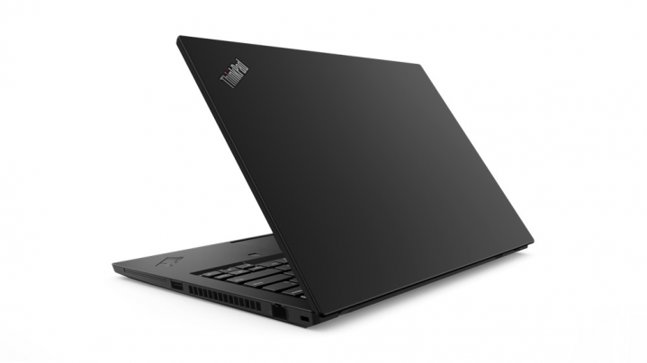 Laptop Lenovo ThinkPad T495 czarny - widok tyłu prawej strony