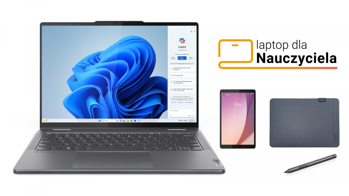 Laptop 2w1 Lenovo Yoga 7 14AHP9 W11H Storm Grey (Lenovo Digital Pen&Yoga 14-inch Sleeve) + Tablet M8 ZAD00069PL Bon 2