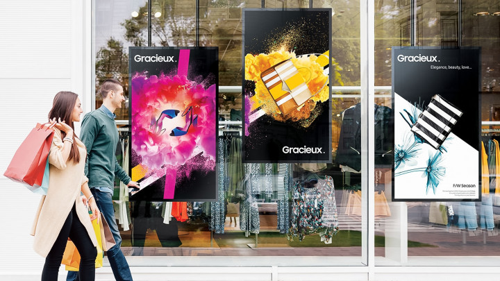 Monitor Samsung OM55N-S LH55OMNESGBXEN - Smukła konstrukcja dopasowana do nowoczesnych witryn 