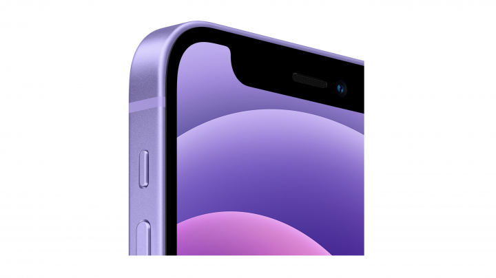 Smartfon Apple iPhone 12 mini fioletowy - widok przedniego aparatu