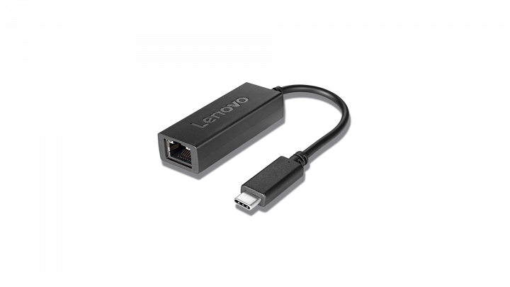 Adapter Lenovo USB C - Ethernet (RJ45) 4X90S91831 - widok frontu prawej strony