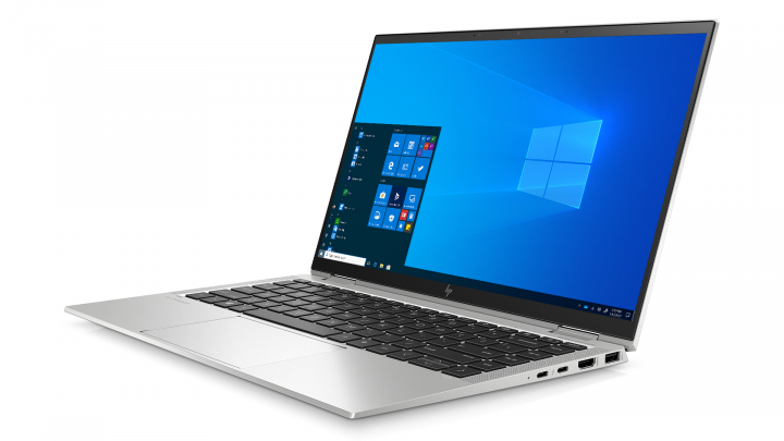 Laptop HP EliteBook x360 1040 G7 srebrny widok frontu prawej strony