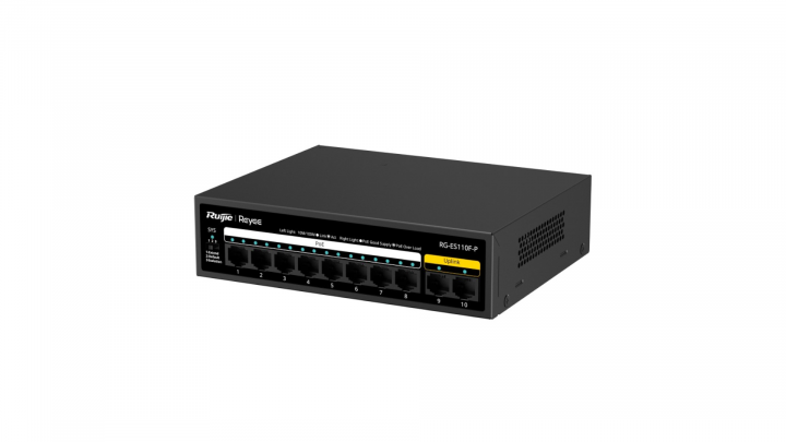 Switch Ruijie ReyeeRG-ES110F-P 10-port 100Mbps PoE+ 110W 2