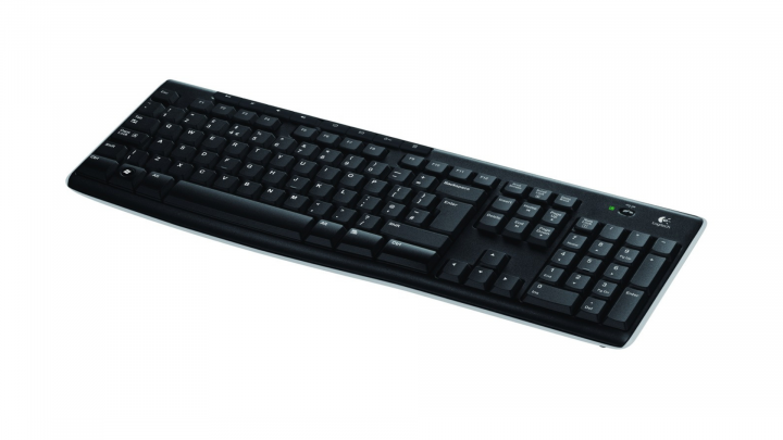 Klawiatura bezprzewodowa Logitech K270 czarna 920-003738 - widok frontu prawej strony