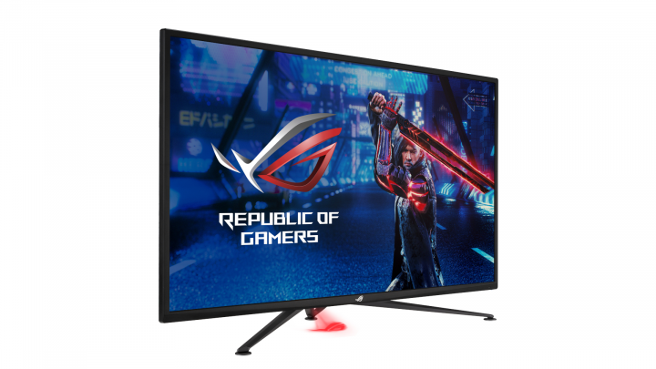 Monitor Asus ROG Strix XG43UQ - widok frontu lewej strony