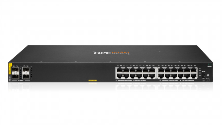 Switch HPE Aruba Networking CX 6000 R8N87A 24-port GE PoE 370W 4x1Gb SFP